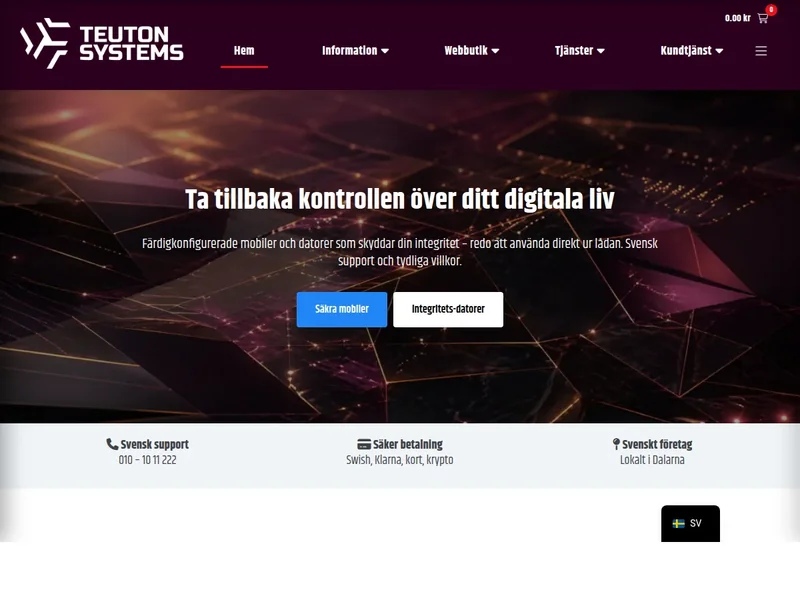 Teuton Systems webbplats